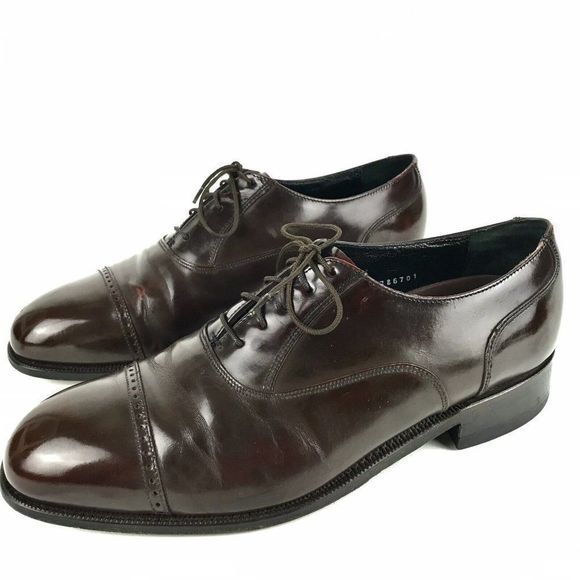 Florsheim Lexington Mens Size 9.5‎ Dress Shoes Brown Leather Cap Toe Oxford - Picture 6 of 9